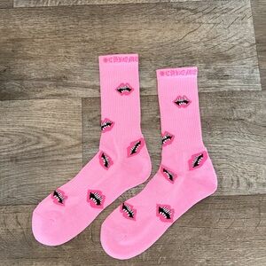 PINK LIPS MATTY BOY COLLECTION CHROME HEARTS SOCKS